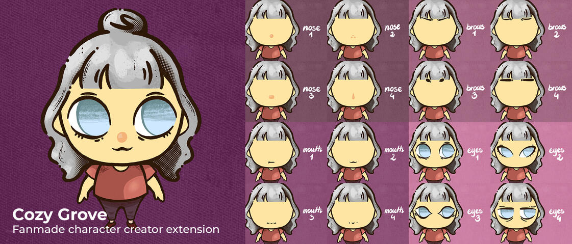 Cozy Grove - Fanmade character creator extension